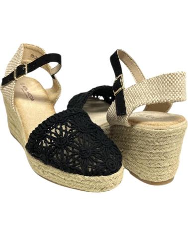 Sandálias de Mulher CALZADOMANIA SANDALIA ENCAJE METALIZADO NEGRO