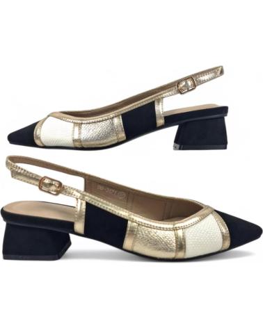 Bailarinas per Donna TIMBOS SANDALIA TACON DESTALONADO MUJER 131102 NEGRO
