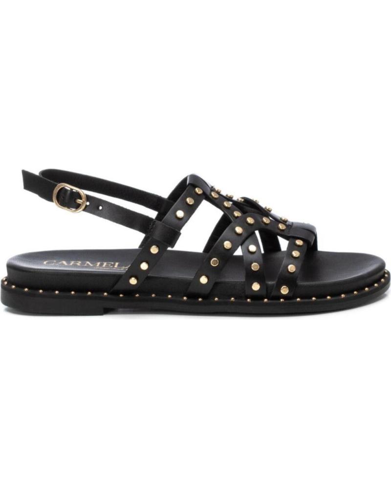 CARMELA 162392 FLACHE SANDALE SCHWARZ MIT NIETEN NEGRO