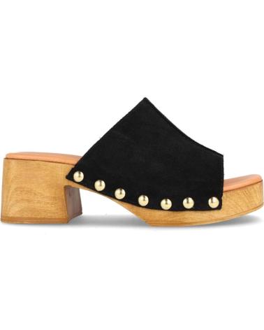 Zapatos de Mujer MARILA RESERVA ZUECO PARA MUJER CON PLATAFORMA Y TACON MEDIO EN SER NEGRO