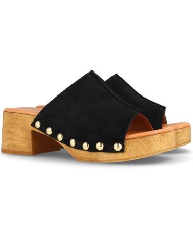 Zapatos de Mujer MARILA RESERVA ZUECO PARA MUJER CON PLATAFORMA Y TACON MEDIO EN SER NEGRO
