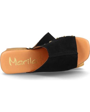 Zapatos de Mujer MARILA RESERVA ZUECO PARA MUJER CON PLATAFORMA Y TACON MEDIO EN SER NEGRO