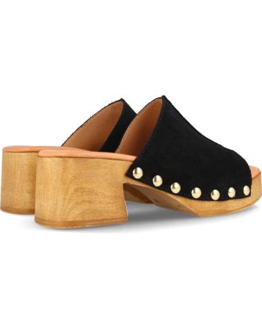 Zapatos de Mujer MARILA RESERVA ZUECO PARA MUJER CON PLATAFORMA Y TACON MEDIO EN SER NEGRO