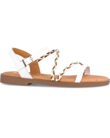Sandali per Donna MARILA SANDALIA PLANA PARA MUJER DE PIEL RIGA BLANCO