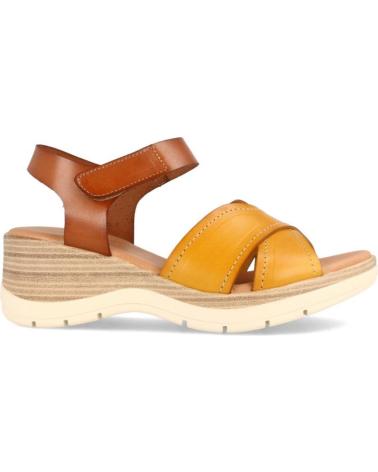 Sandales pour Femme MARILA SANDALIA DE PIEL PARA MUJER CON CUNA MEDIA BELGRADO PANAMA AMARILLO