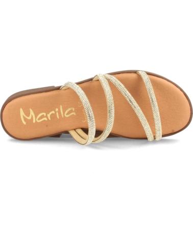 Sandali per Donna MARILA ZUECO PLANO PARA MUJER DAKA BRILLANTE PLATINO