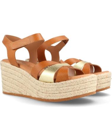Sandali per Donna MARILA SANDALIA PARA MUJER DE PIEL CON CUNA MEDIA NASSAU MIEL - PLA AMARILLO