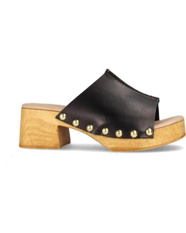 Zoccoli per Donna MARILA RESERVA ZUECO PARA MUJER CON PLATAFORMA Y TACON MEDIO NEGRO