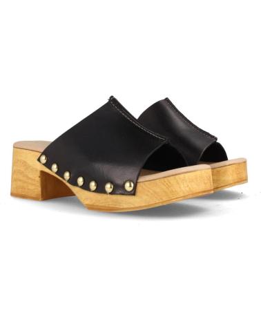 Zoccoli per Donna MARILA RESERVA ZUECO PARA MUJER CON PLATAFORMA Y TACON MEDIO NEGRO