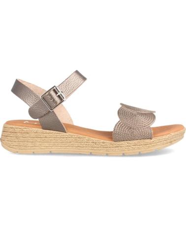 Sandalen für Damen MARILA SANDALIA DE PIEL PARA MUJER CON CUNA BAJA BURA ACERO PLOMO