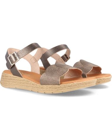 Sandales pour Femme MARILA SANDALIA DE PIEL PARA MUJER CON CUNA BAJA BURA ACERO PLOMO