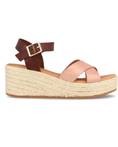 Woman Sandals MARILA SANDALIA DE PIEL PARA MUJER CON CUNA MEDIA QUITO NUDE Y NUEZ BEIGE