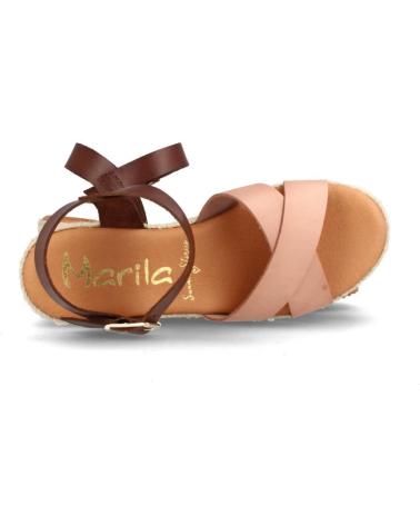 Woman Sandals MARILA SANDALIA DE PIEL PARA MUJER CON CUNA MEDIA QUITO NUDE Y NUEZ BEIGE