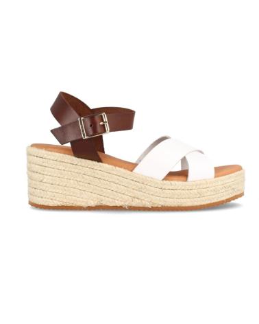 Woman Sandals MARILA SANDALIA DE PIEL PARA MUJER CON CUNA MEDIA QUITO Y NU BLANCO