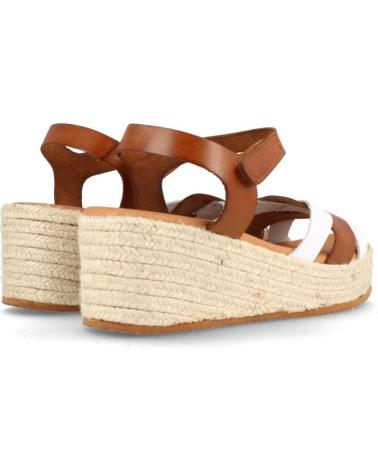 Woman Sandals MARILA SANDALIA PARA MUJER DE PIEL CON CUNA MEDIA PANAMA BLANCO Y A AVELLANA