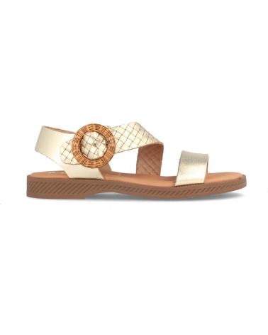 Woman Sandals MARILA SANDALIA PLANA DE PIEL PARA MUJER AMSTER PLATINO
