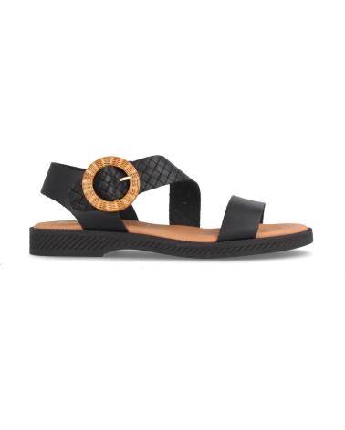 Woman Sandals MARILA SANDALIA PLANA DE PIEL PARA MUJER AMSTER NEGRO