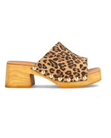 Woman Clogs MARILA RESERVA ZUECO LEOPARDO PARA MUJER CON PLATAFORMA Y TACON MED LEPARDO