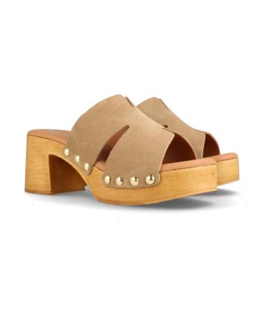 Sabots pour Femme MARILA ZUECO CUERO PARA MUJER CON PLATAFORMA Y TACON ALTO CHICAGO M BEIGE