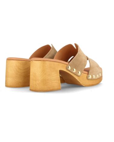 Sabots pour Femme MARILA ZUECO CUERO PARA MUJER CON PLATAFORMA Y TACON ALTO CHICAGO M BEIGE