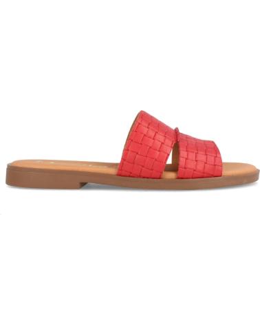 Sandali per Donna MARILA SANDALIA PLANA PARA MUJER TIPO ZUECO EN PIEL POLTI ROJO