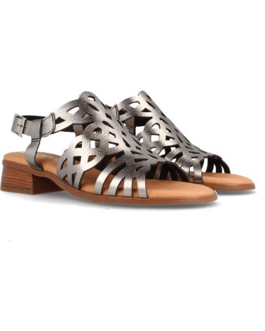 Sandalias de Mujer MARILA SANDALIA PARA MUJER DE PIEL CON TACON BAJO EVEREST ACERO PLOMO