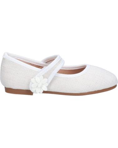 Bailarinas per Bambina BUBBLE BOBBLE BUBBLE MERCEDITAS DE LONA CON FLOR DE VESTIR PARA NINA A286 BLANCO