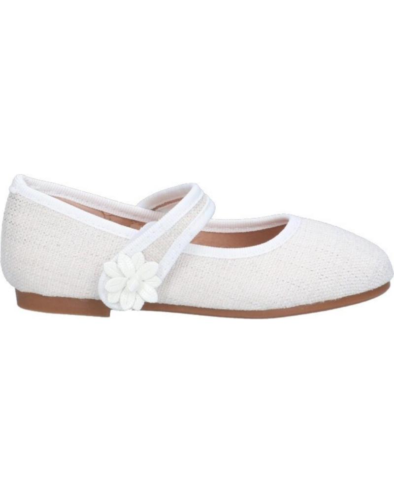 Ballerines pour Fille BUBBLE BOBBLE BUBBLE MERCEDITAS DE LONA CON FLOR DE VESTIR PARA NINA A286 BLANCO