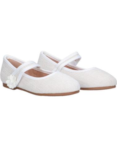 Ballerines pour Fille BUBBLE BOBBLE BUBBLE MERCEDITAS DE LONA CON FLOR DE VESTIR PARA NINA A286 BLANCO