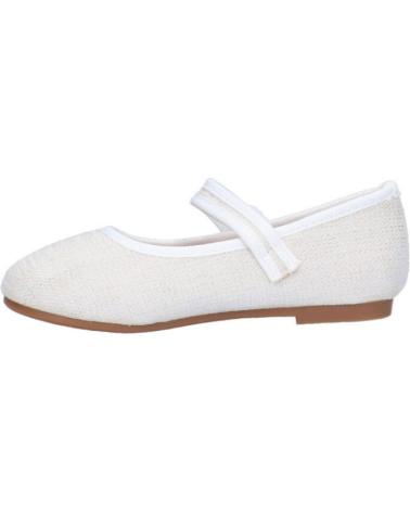 Ballerines pour Fille BUBBLE BOBBLE BUBBLE MERCEDITAS DE LONA CON FLOR DE VESTIR PARA NINA A286 BLANCO