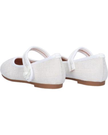 Ballerines pour Fille BUBBLE BOBBLE BUBBLE MERCEDITAS DE LONA CON FLOR DE VESTIR PARA NINA A286 BLANCO