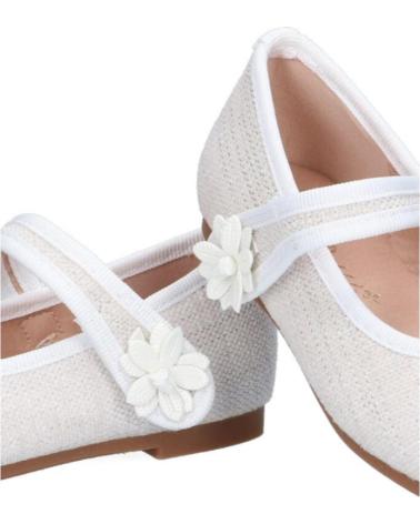 Ballerines pour Fille BUBBLE BOBBLE BUBBLE MERCEDITAS DE LONA CON FLOR DE VESTIR PARA NINA A286 BLANCO