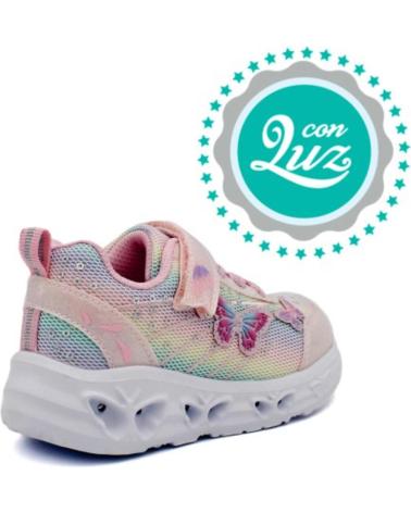 Sportif pour Fille BUBBLE BOBBLE BUBBLE ZAPATILLA DEPORTIVA CON VELCRO Y LUCES PARA NINA C12 ROSA