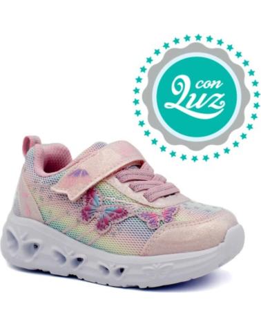 Sportif pour Fille BUBBLE BOBBLE BUBBLE ZAPATILLA DEPORTIVA CON VELCRO Y LUCES PARA NINA C12 ROSA