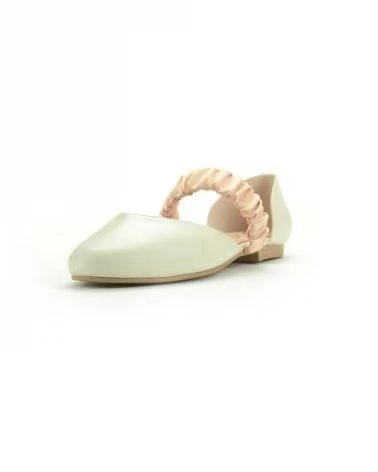 SAPATOS MARY JANE RUTH BEGE COM FOLHO E LATERAIS ABERTAS PARA MENINA BEIGE