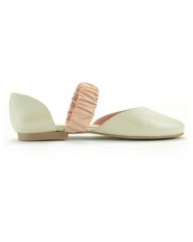 SAPATOS MARY JANE RUTH BEGE COM FOLHO E LATERAIS ABERTAS PARA MENINA BEIGE