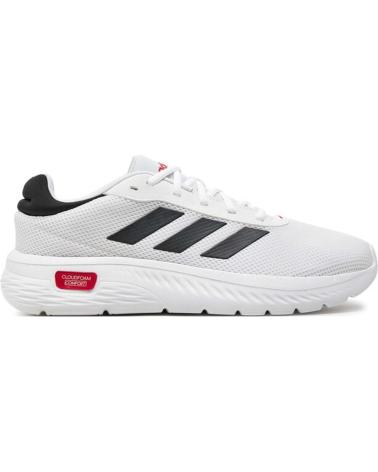 BASKETS ADIDAS CLOUDFOAM COMFY BLANCHES AVEC RAYURES NOIRES ET DÉTAIL ROUGE FTWWHT-CBLACK-BETSCA
