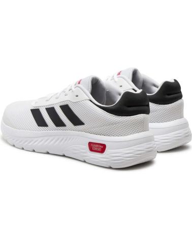 BASKETS ADIDAS CLOUDFOAM COMFY BLANCHES AVEC RAYURES NOIRES ET DÉTAIL ROUGE FTWWHT-CBLACK-BETSCA