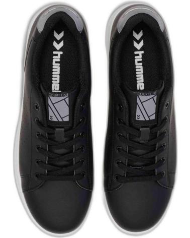 TÊNIS CASUAIS HUMMEL COURT LINE PRETOS NEGRO