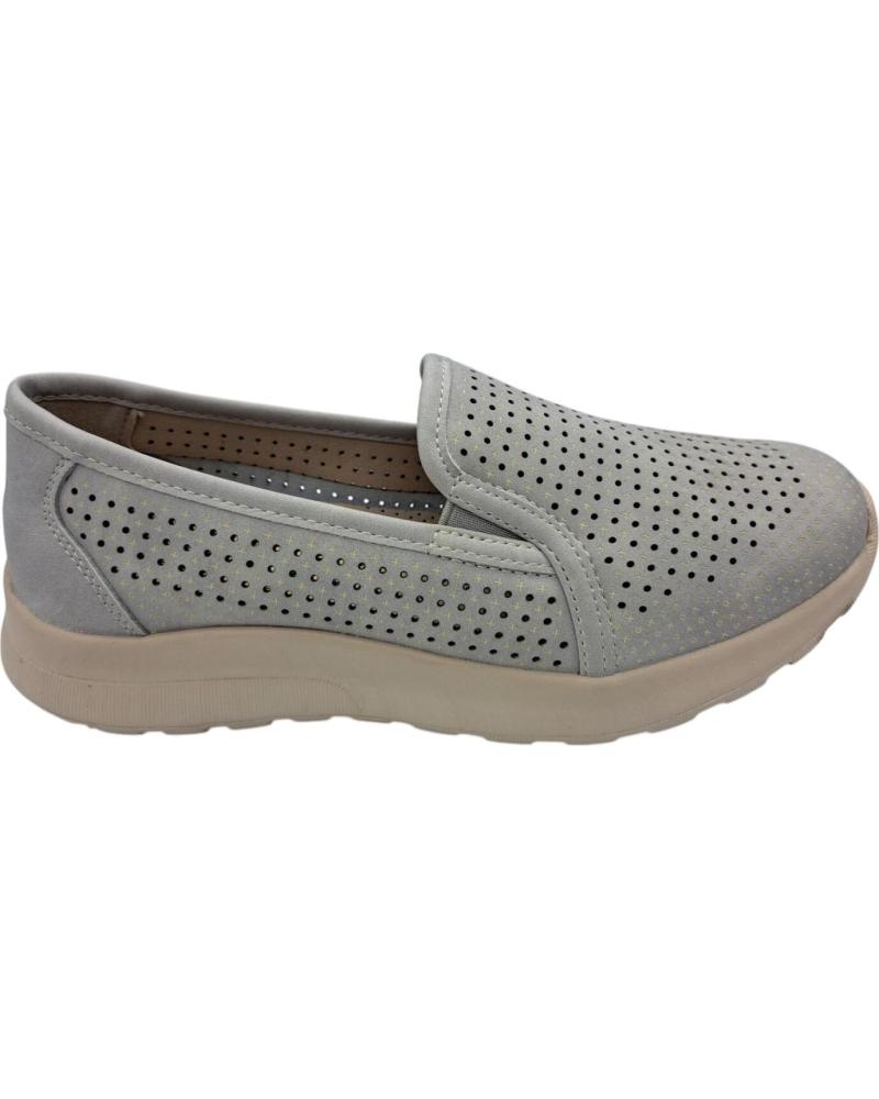 Deportivas de Mujer CALZADOMANIA ZAPATO PIEL PICADO GRIS