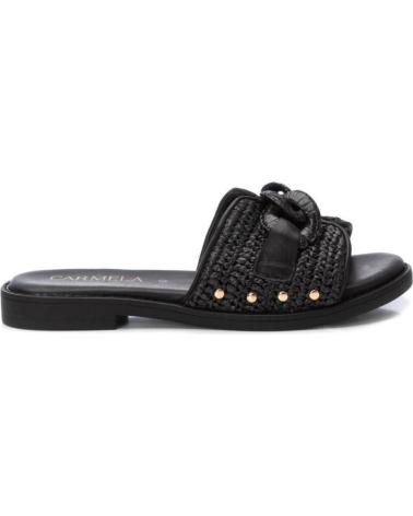 Sandalias de Mujer CARMELA SANDALIA DE MUJER EN RAFIA CON ADORNO DECORATIVO NEGRO