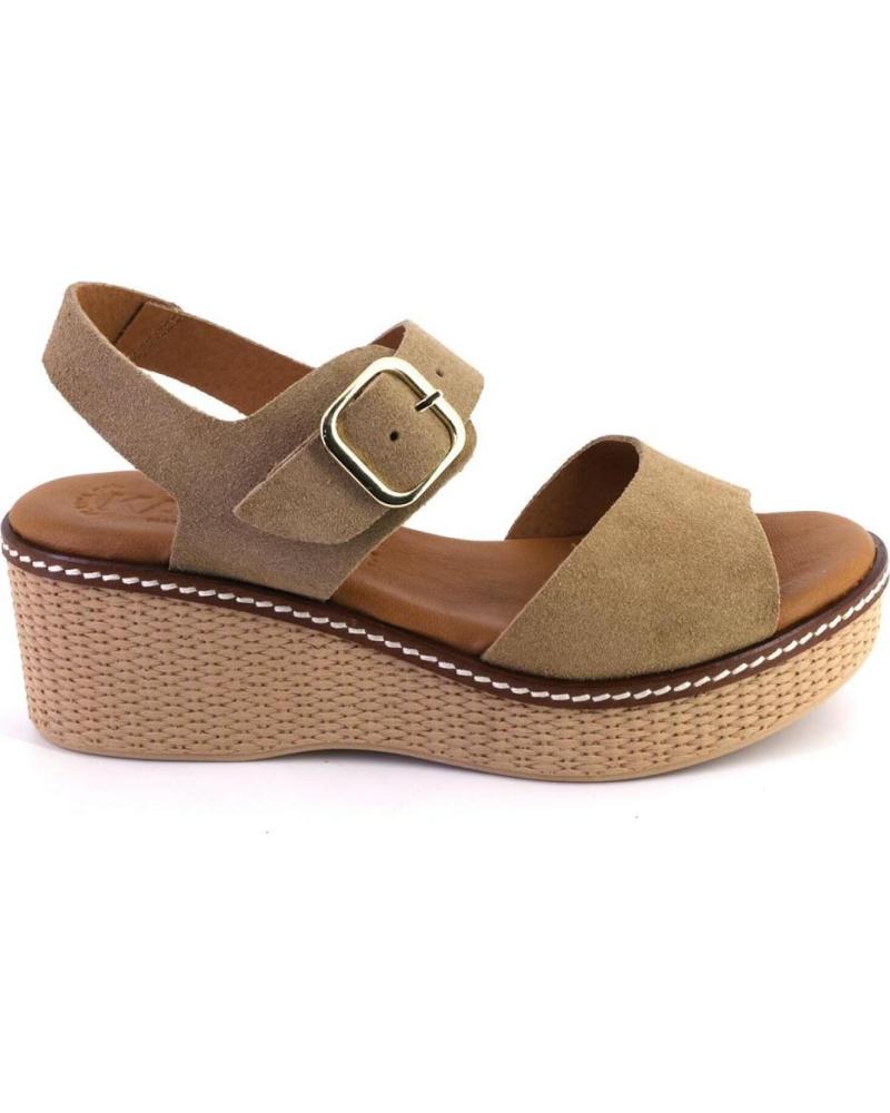 Sandalen für Damen KAOLA 2661 SANDALIAS DE MUJER ANTE SERRAJE CAMEL