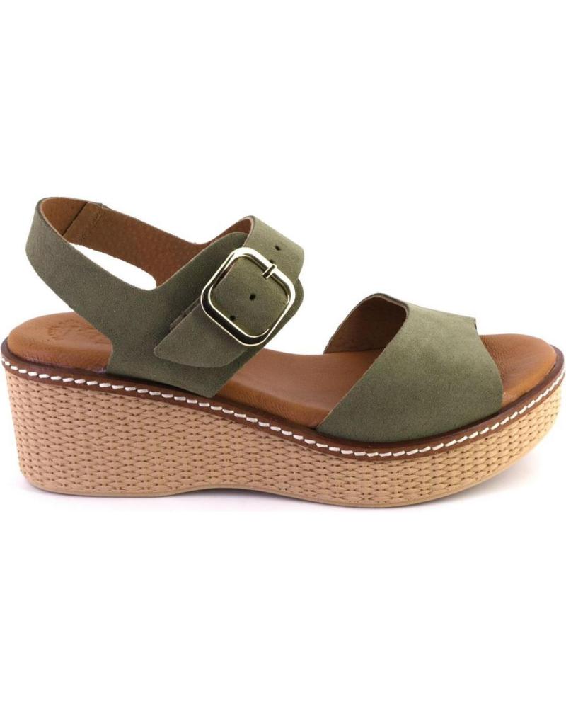 Sandalen für Damen KAOLA 2661 SANDALIAS DE MUJER ANTE SERRAJE KAKI