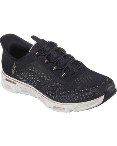 Sportivo per Donna SKECHERS 104610 ZAPATILLAS CASUAL DE MUJER SLIP NEGRO Y ORO