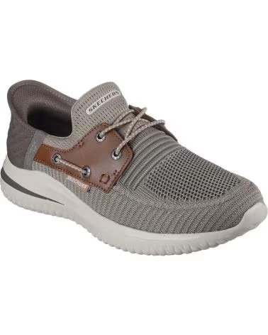 Sportivo per Uomo SKECHERS 210606 SNEAKERS CASUAL DELSON 30 ROTH SLIP INS TAUPE