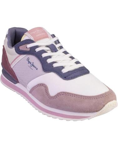 Sportif pour Femme PEPE JEANS PLS40045 ZAPATILLAS CASUAL DE MUJER ROSA
