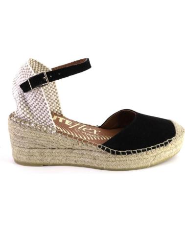 Sandalen für Damen VIGUERA 2218VITELO ALPARGATAS DE MUJER ANTE SERRAJE NEGRO