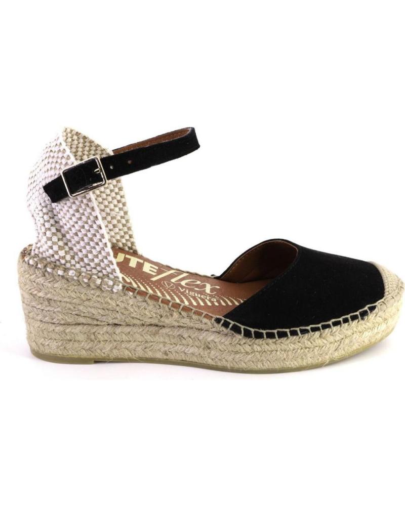 Sandalen für Damen VIGUERA 2218VITELO ALPARGATAS DE MUJER ANTE SERRAJE NEGRO