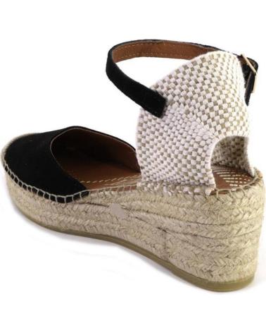 Sandalen für Damen VIGUERA 2218VITELO ALPARGATAS DE MUJER ANTE SERRAJE NEGRO