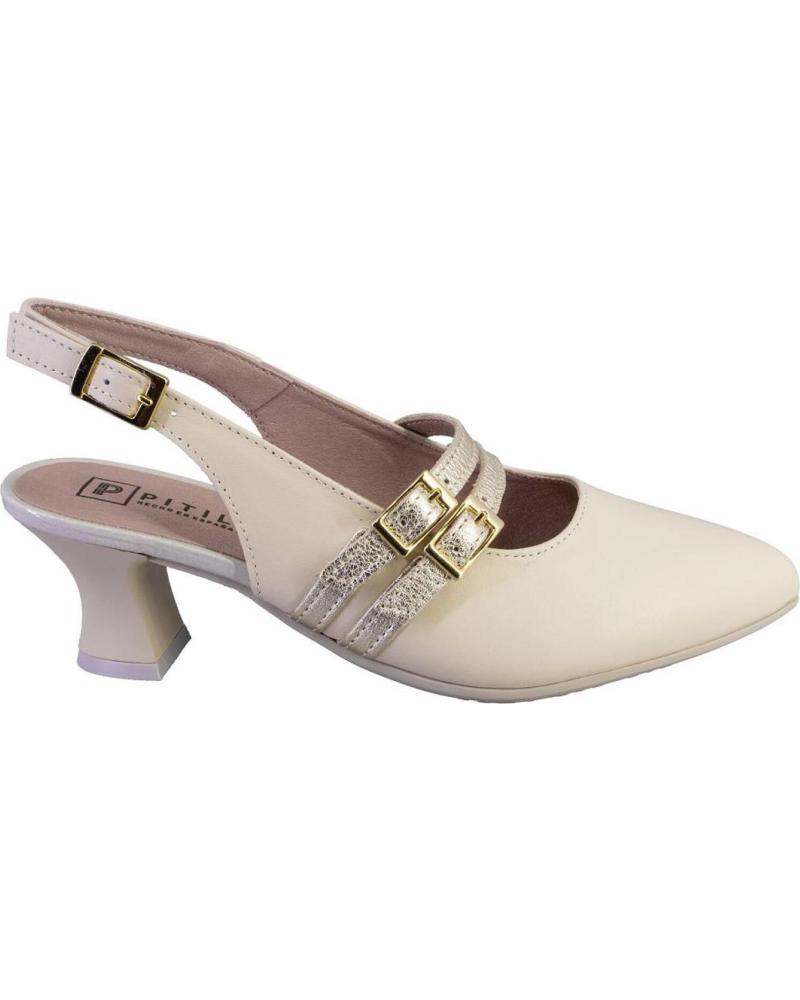 Sabrinas de Mulher PITILLOS 10517 ZAPATOS DE MUJER PIEL CREMA